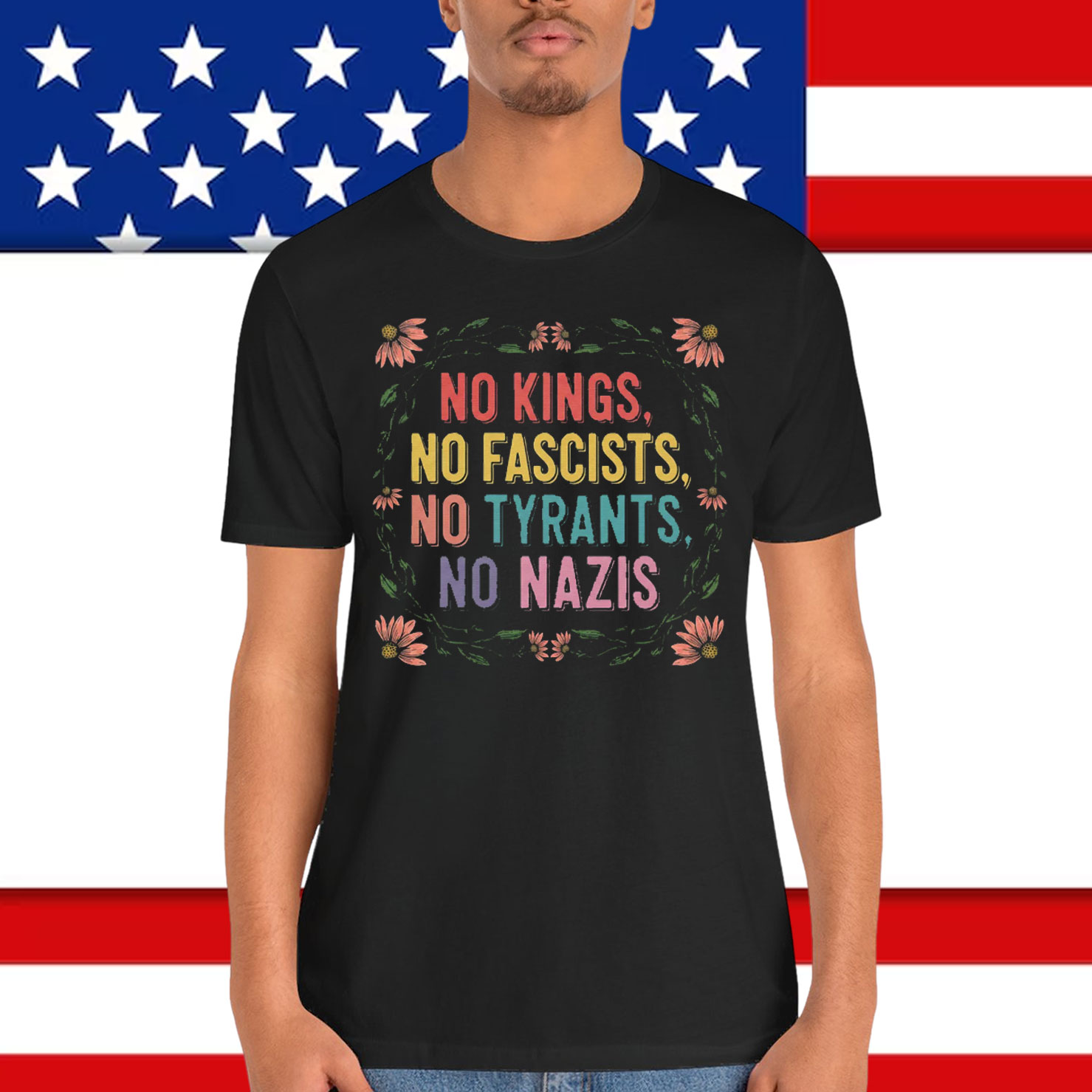 No Kings in America Political Statement T-Shirt