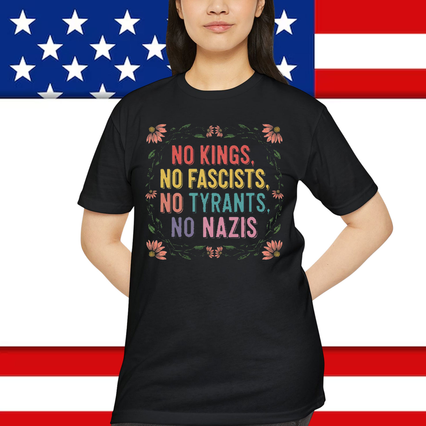 No Kings in America Political Statement T-Shirt
