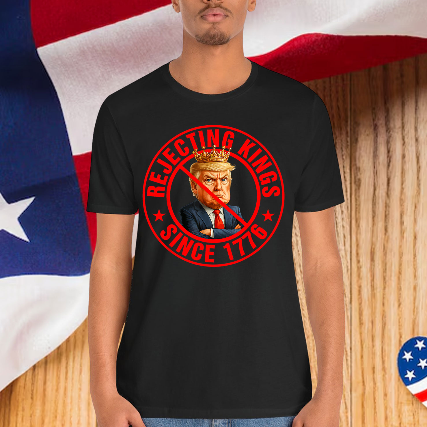 No Kings in America Rejecting Kings Since 1776 T-Shirt