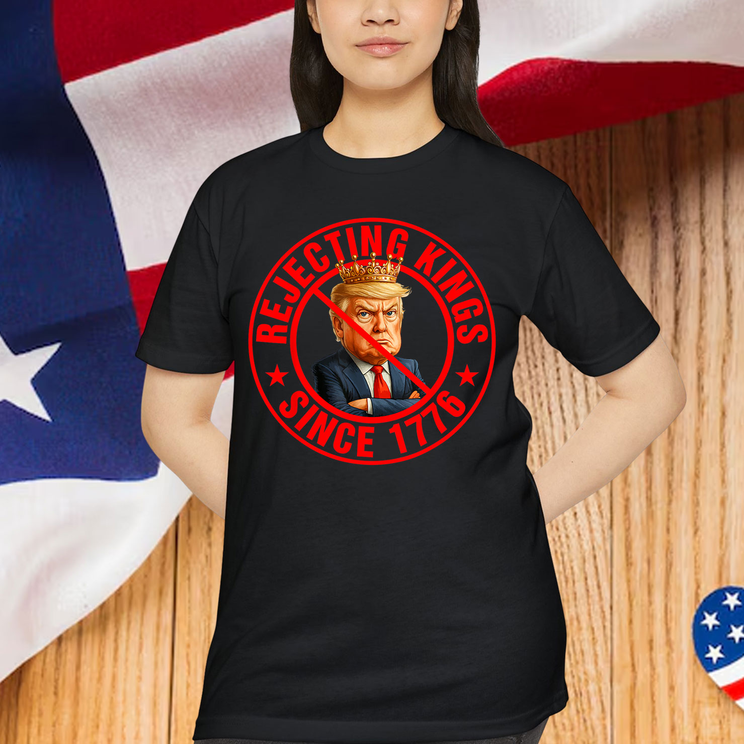 No Kings in America Rejecting Kings Since 1776 T-Shirt
