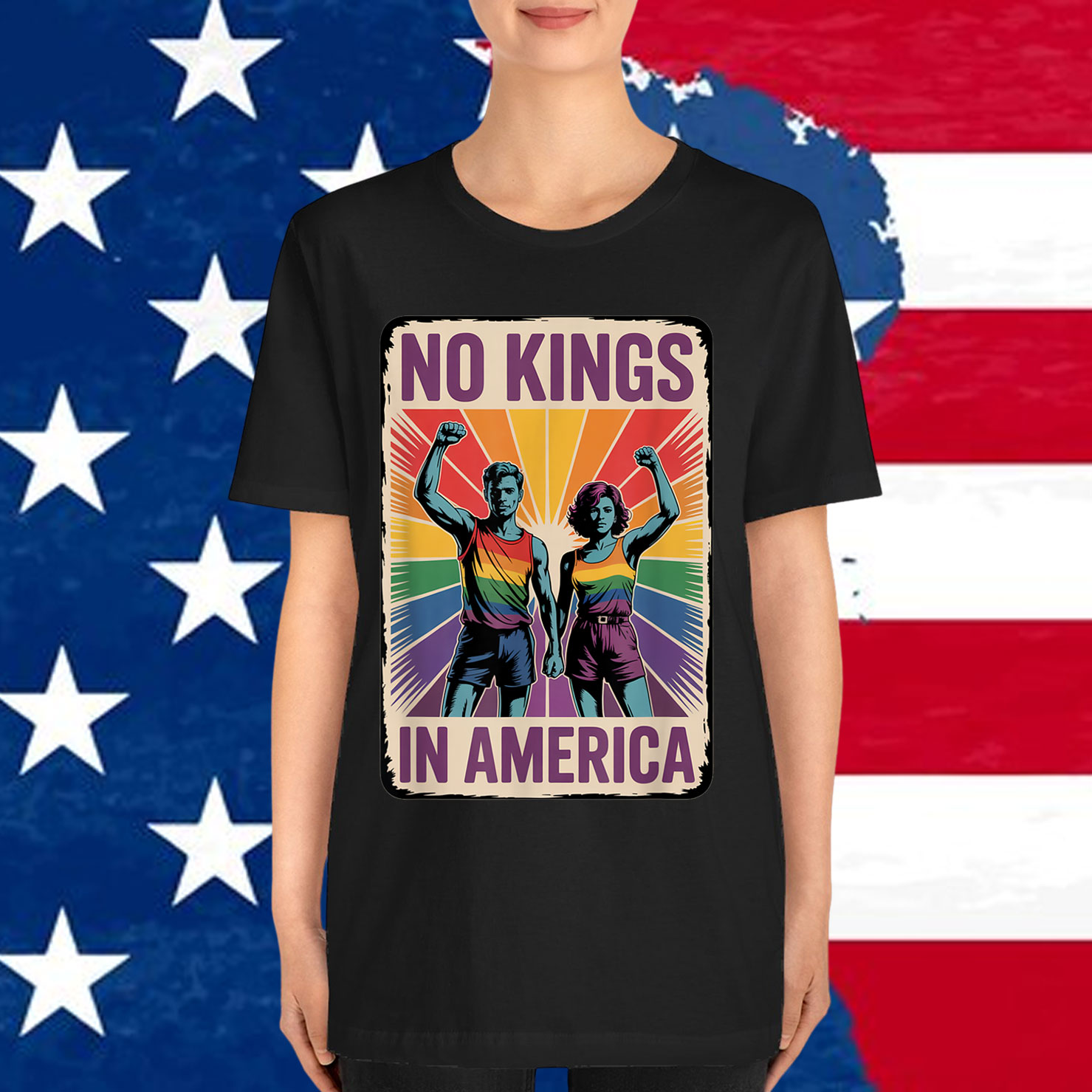 No Kings in America Retro Protest T-Shirt