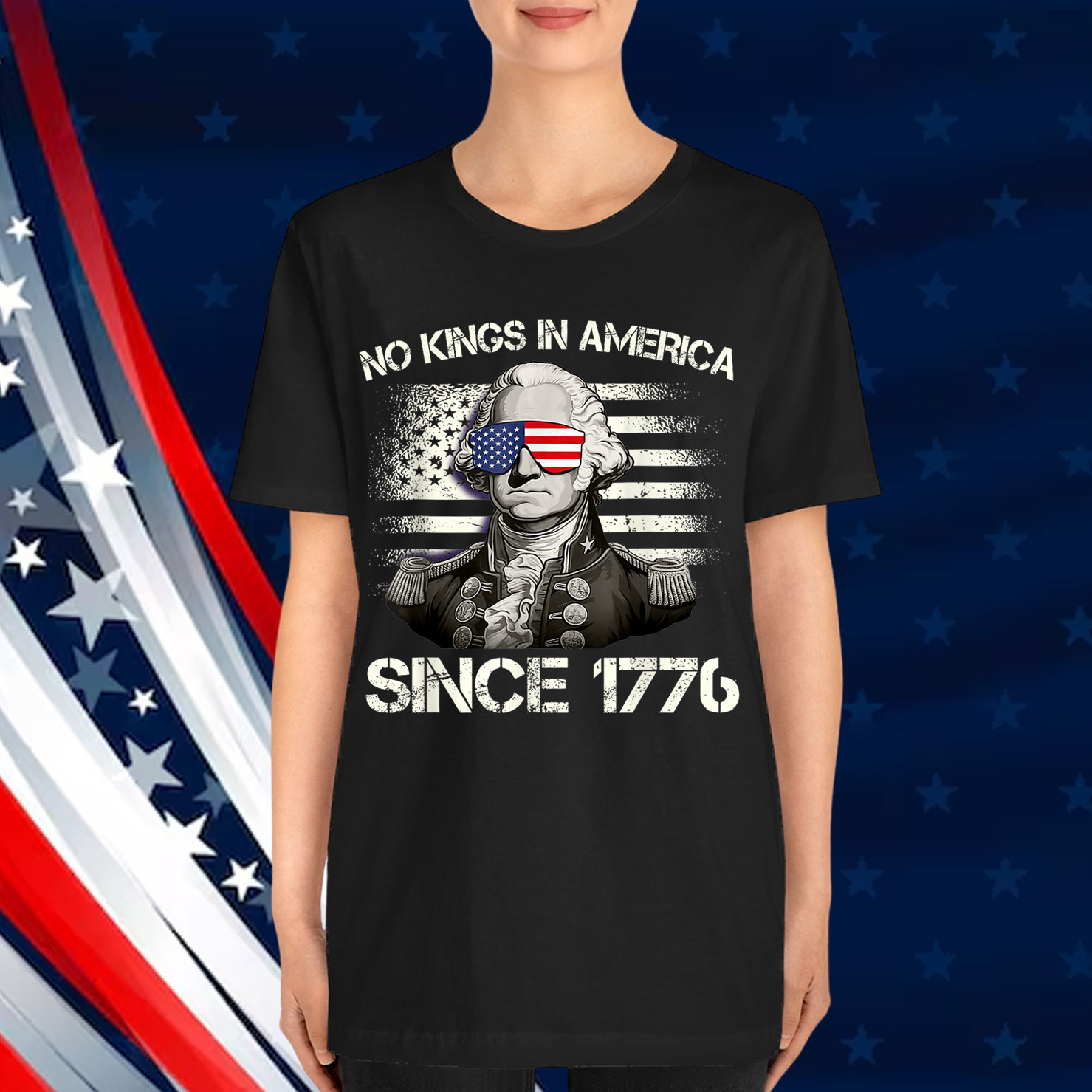 No Kings in America Since 1776 Distressed T-Shirt