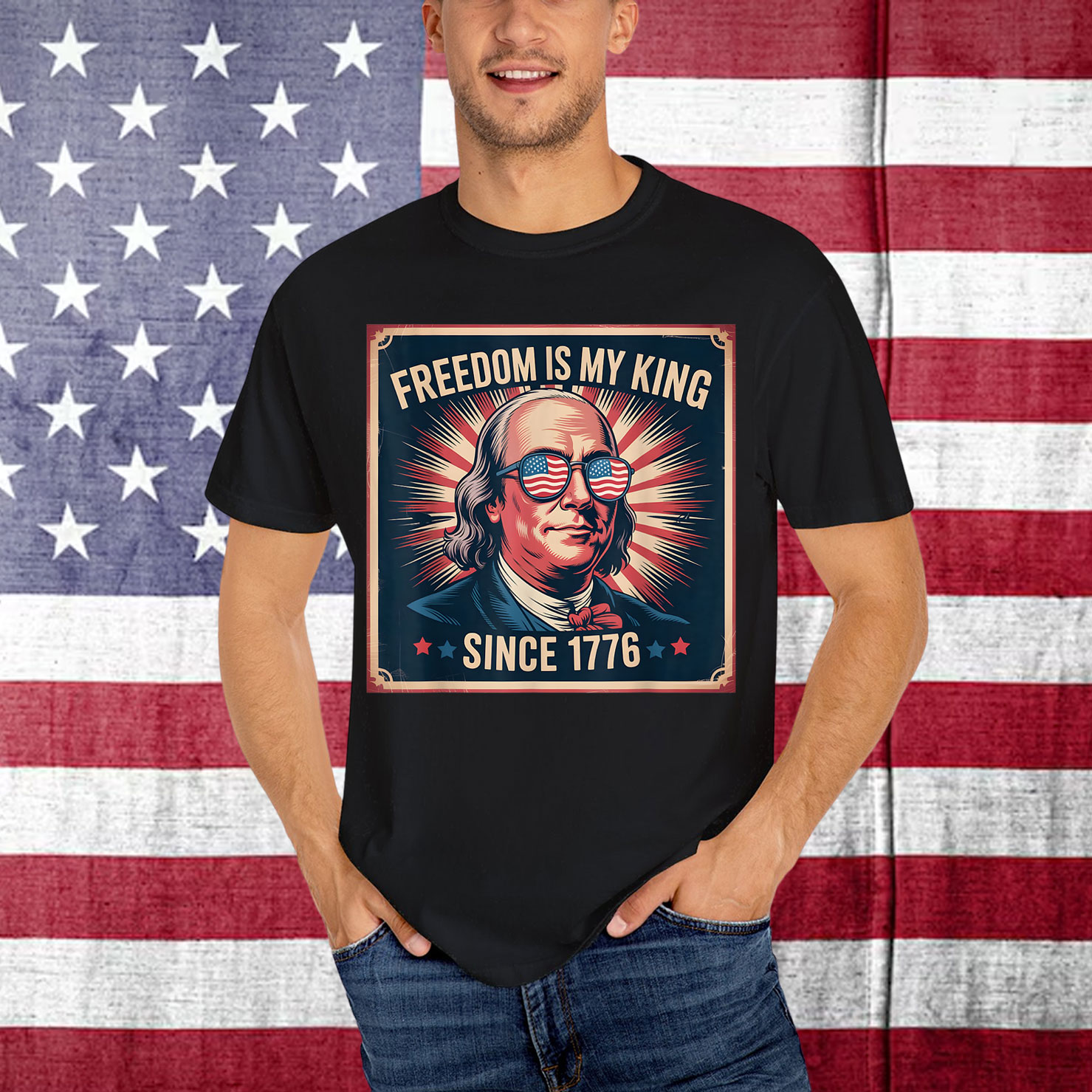 No Kings in America Since 1776 Distressed T-Shirt