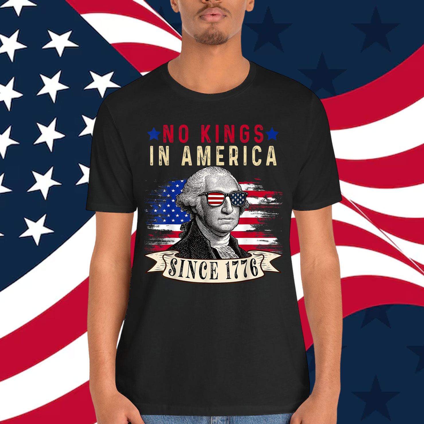 No Kings in America Since 1776 Distressed T-Shirt