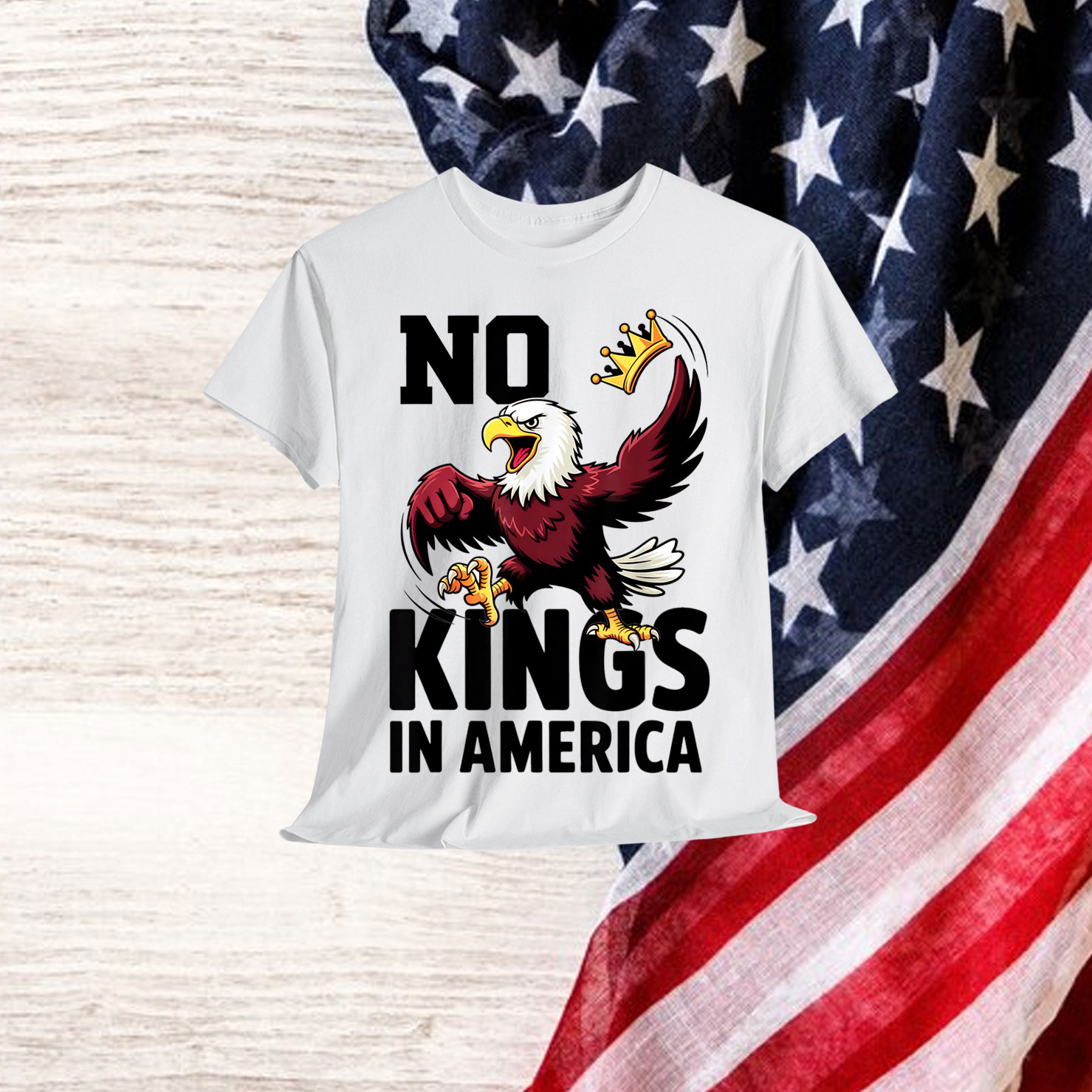 No Kings America Patriotic Eagle For T-Shirt