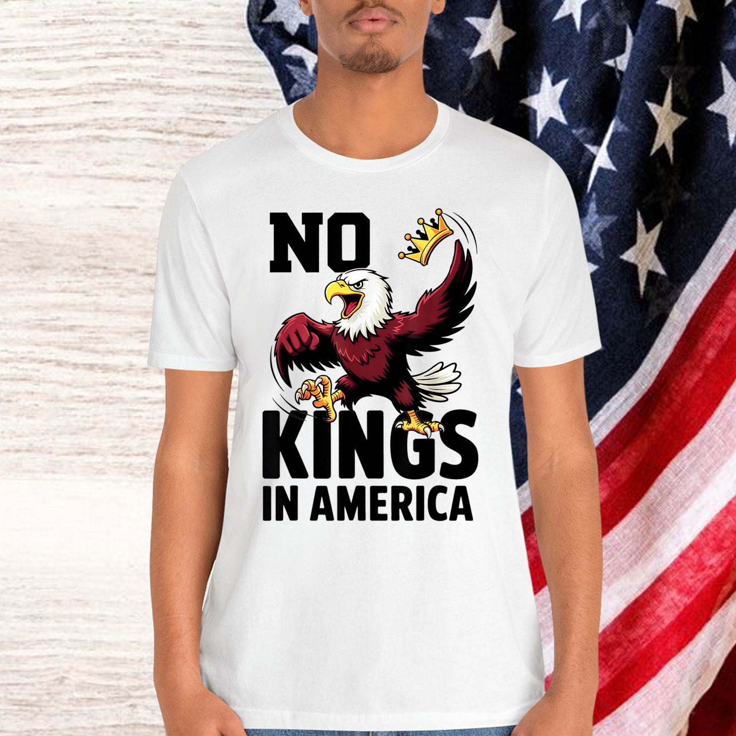 No Kings America Patriotic Eagle For T-Shirt