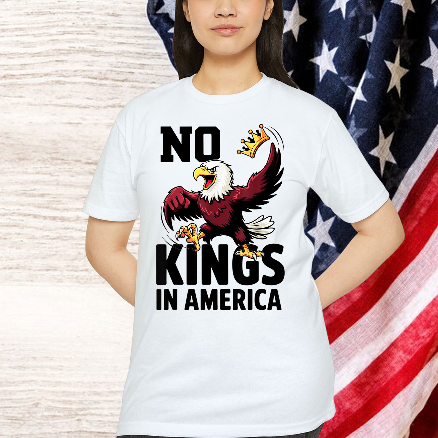 No Kings America Patriotic Eagle For T-Shirt