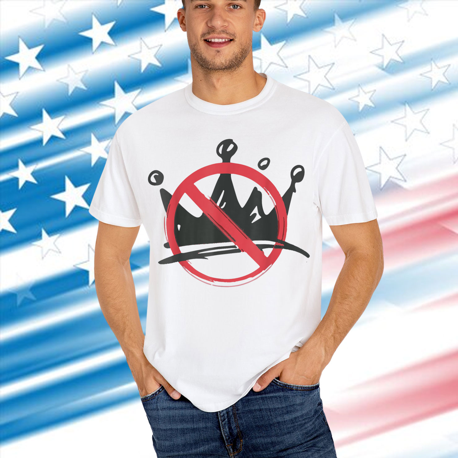 No Kings In America Political 1776 Statement T-Shirt
