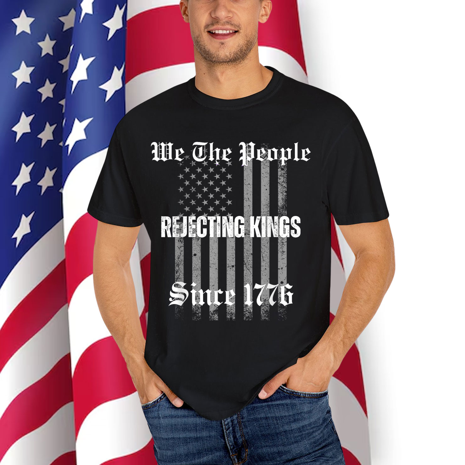 Not King In America Rejecting Kings Since 1776 We The T-Shirt