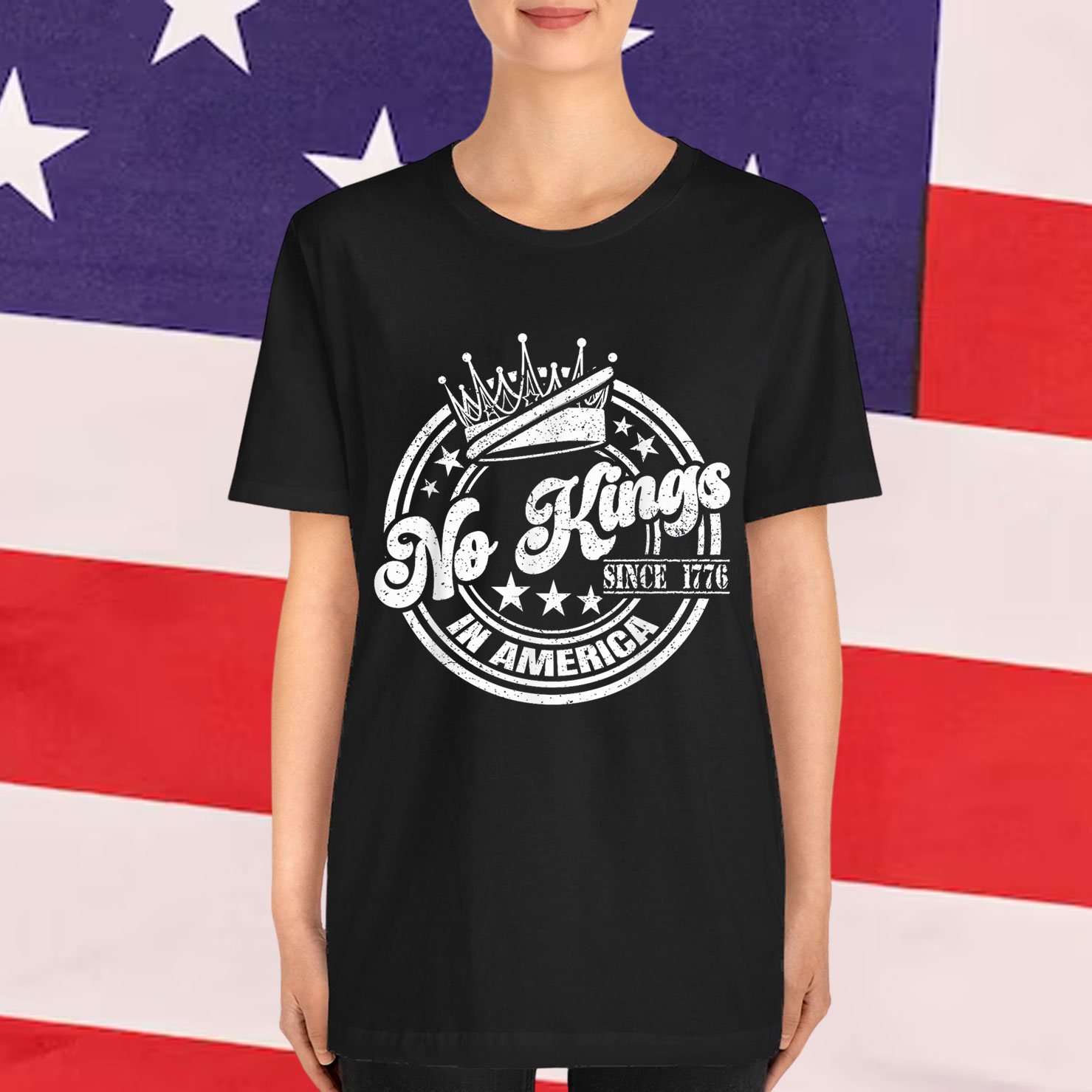 Patriotic No Kings in America 1776 Design T-Shirt
