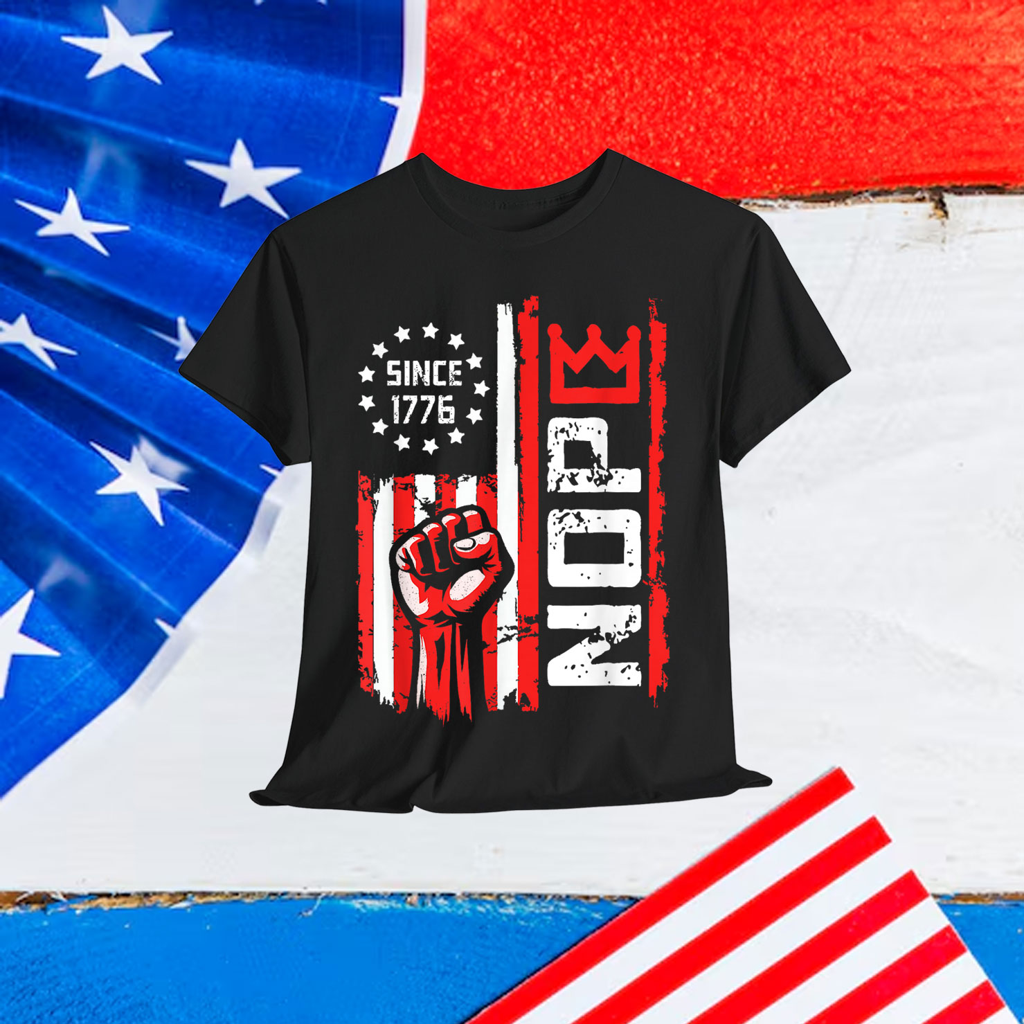 Patriotic Nope Raised Fist American T-Shirt
