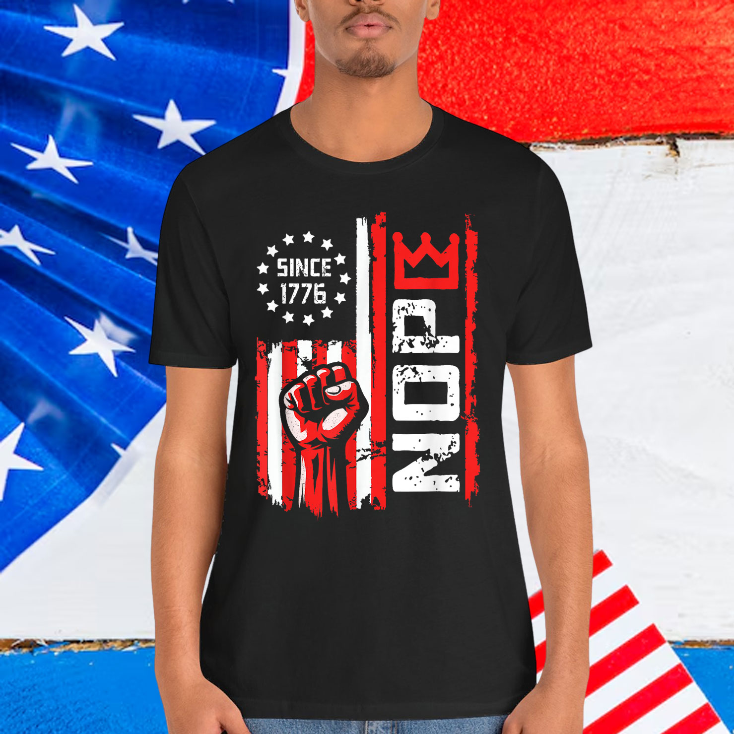 Patriotic Nope Raised Fist American T-Shirt