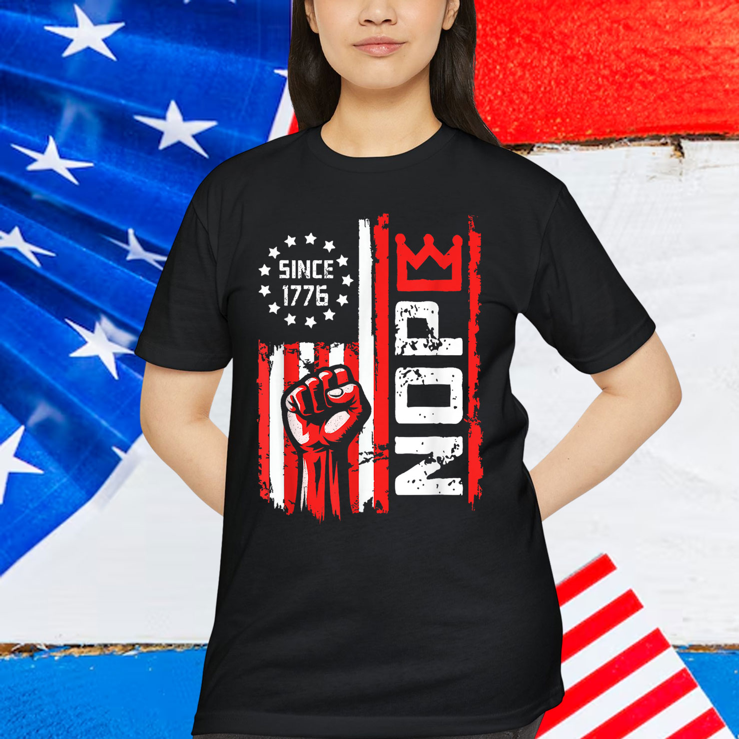 Patriotic Nope Raised Fist American T-Shirt