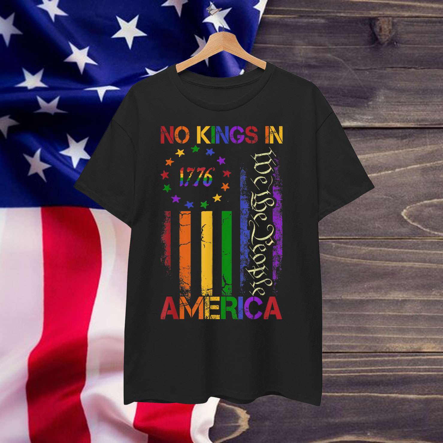 Patriotic Pro-Democracy Protest June 14 No Kings In America T-Shirt