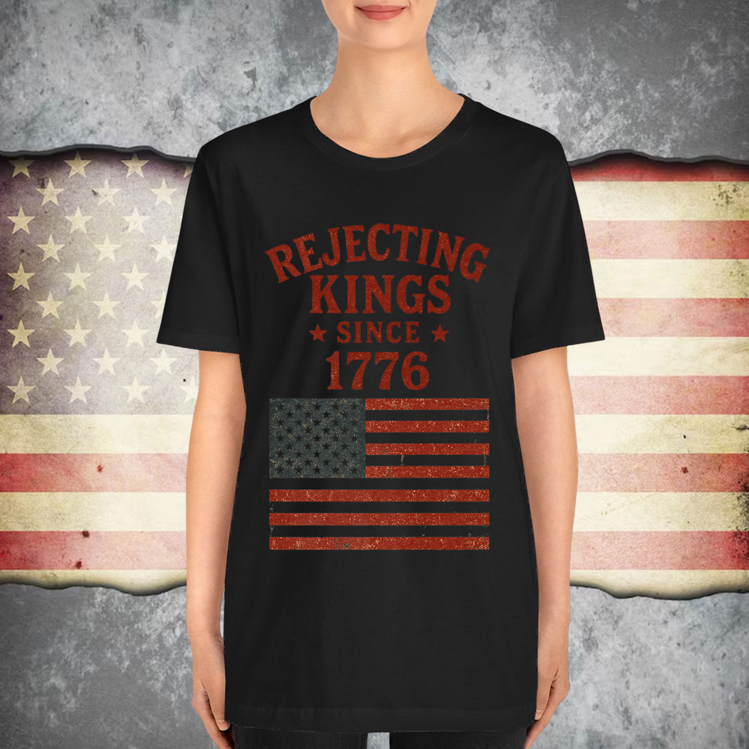 Rejecting Kings Since 1776 American Vintage T-Shirt