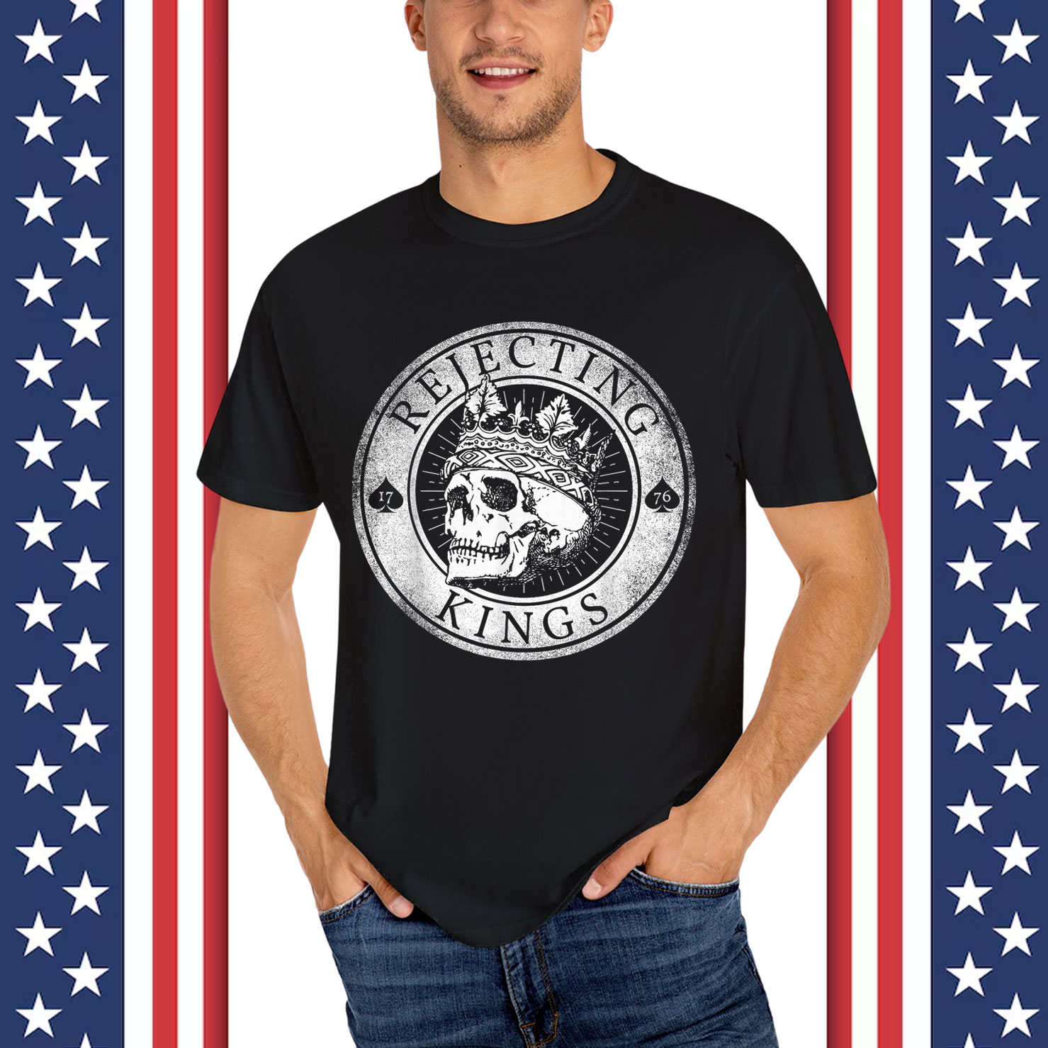 Rejecting Kings Since 1776 American Vintage T-Shirt