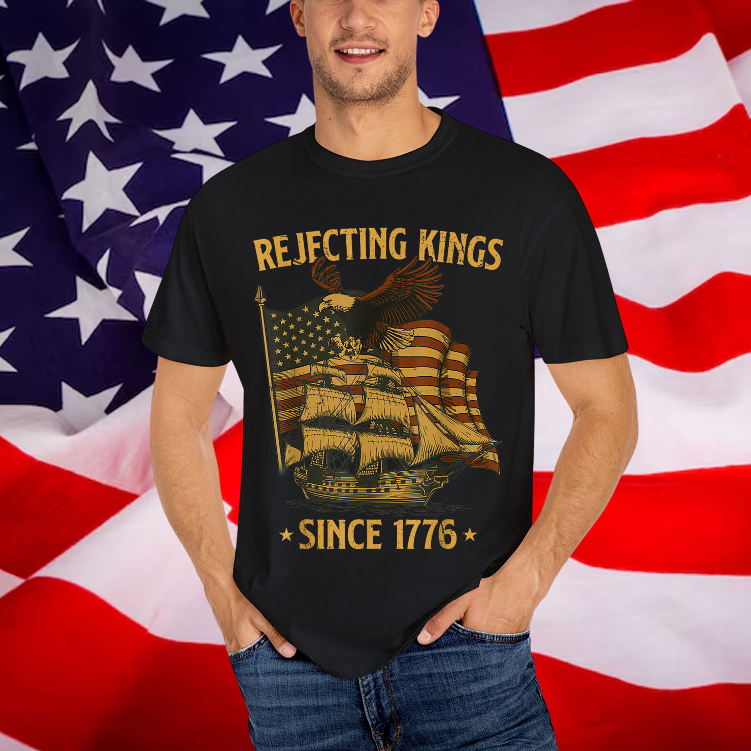 Rejecting Kings Since 1776 Bald Eagle T-Shirt