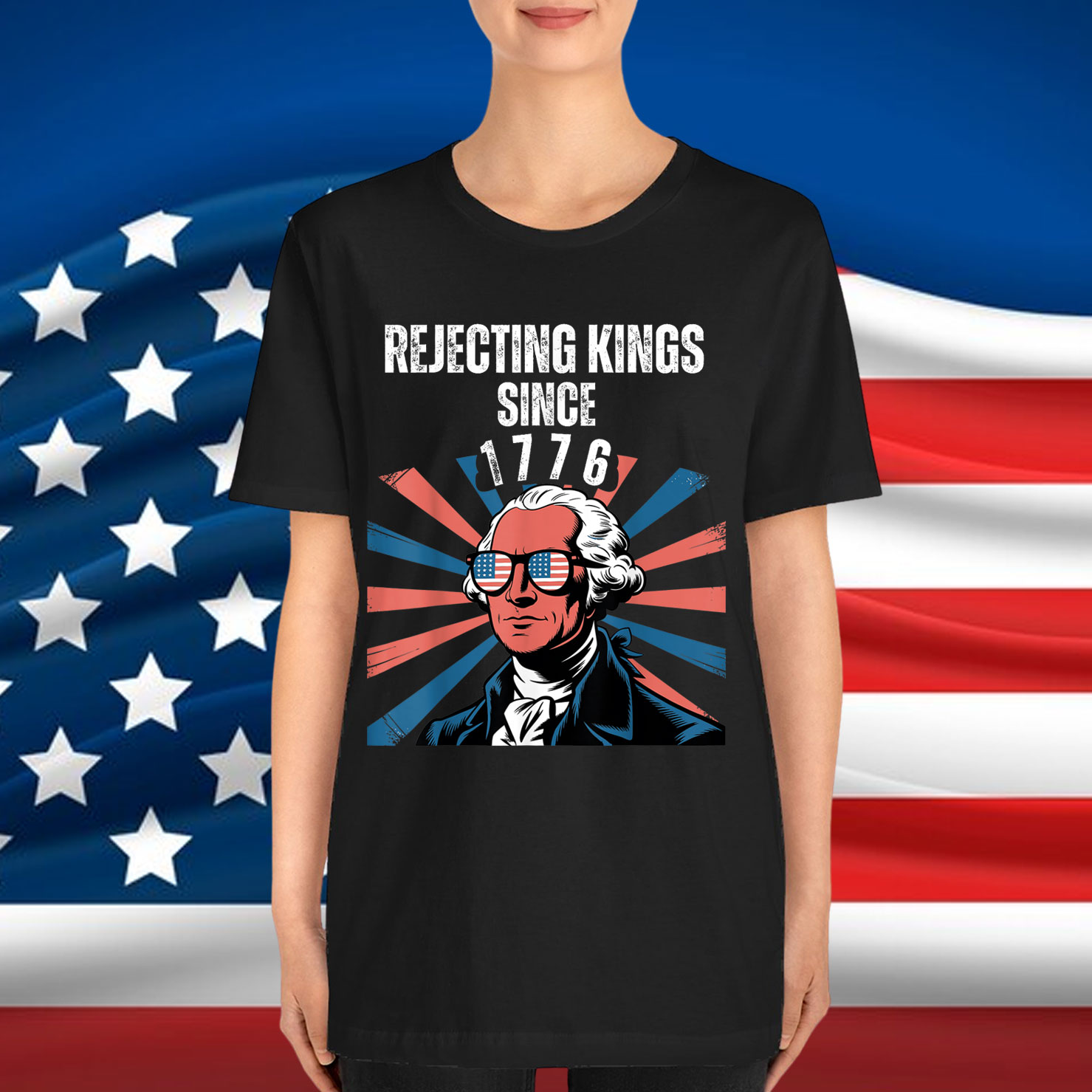 Rejecting Kings Since 1776 Distressed USA T-Shirt