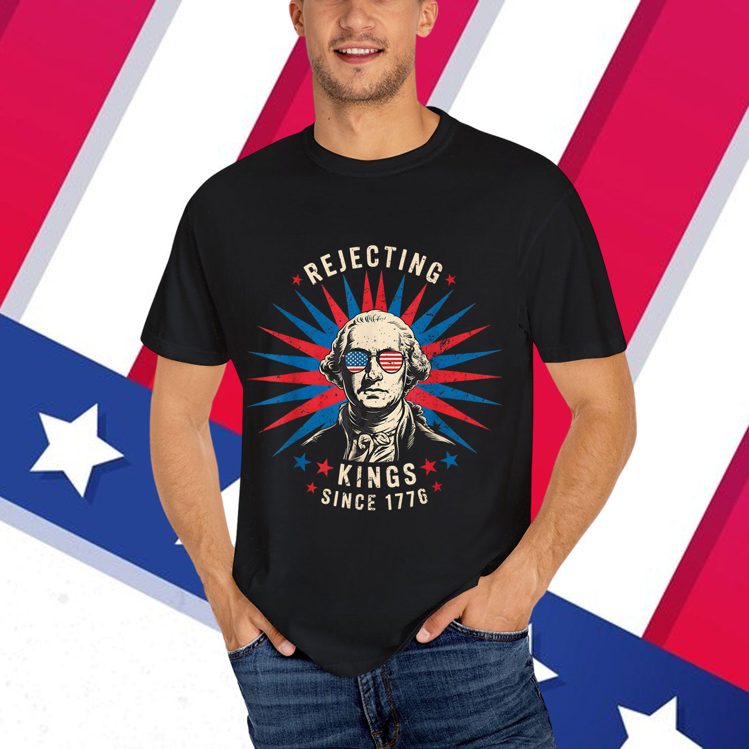Rejecting Kings Since 1776 Distressed T-Shirt