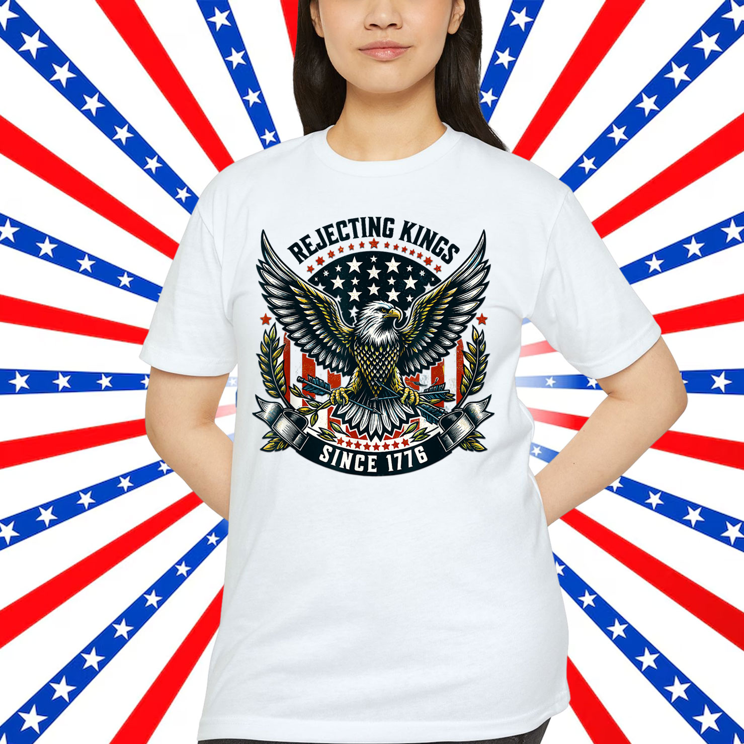 Rejecting Kings Since 1776 Eagle Patriotic T-Shirt