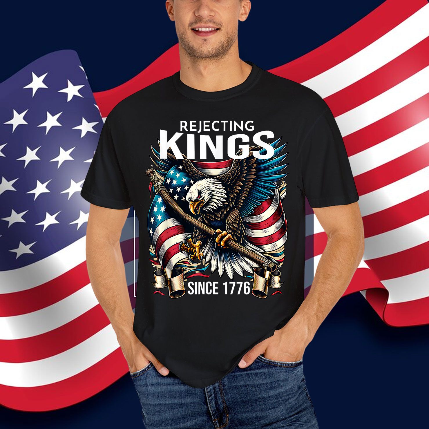 Rejecting Kings Since 1776 No Kings In America T-Shirt