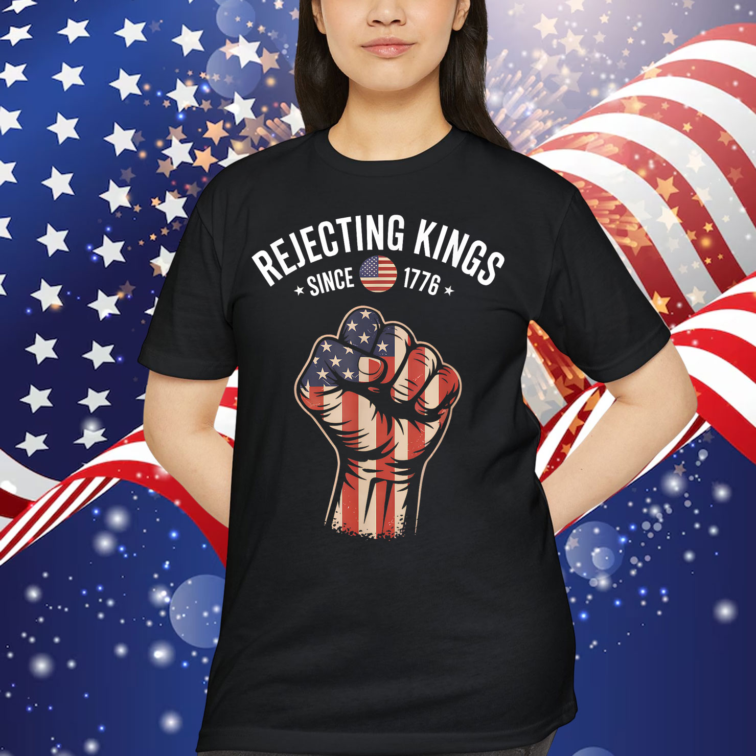 Rejecting Kings Since 1776 Patriotic Freedom Art T-Shirt