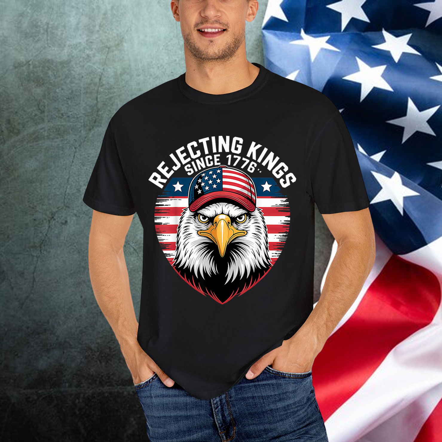 Rejecting Kings Since 1776 Patriotic USA T-Shirt