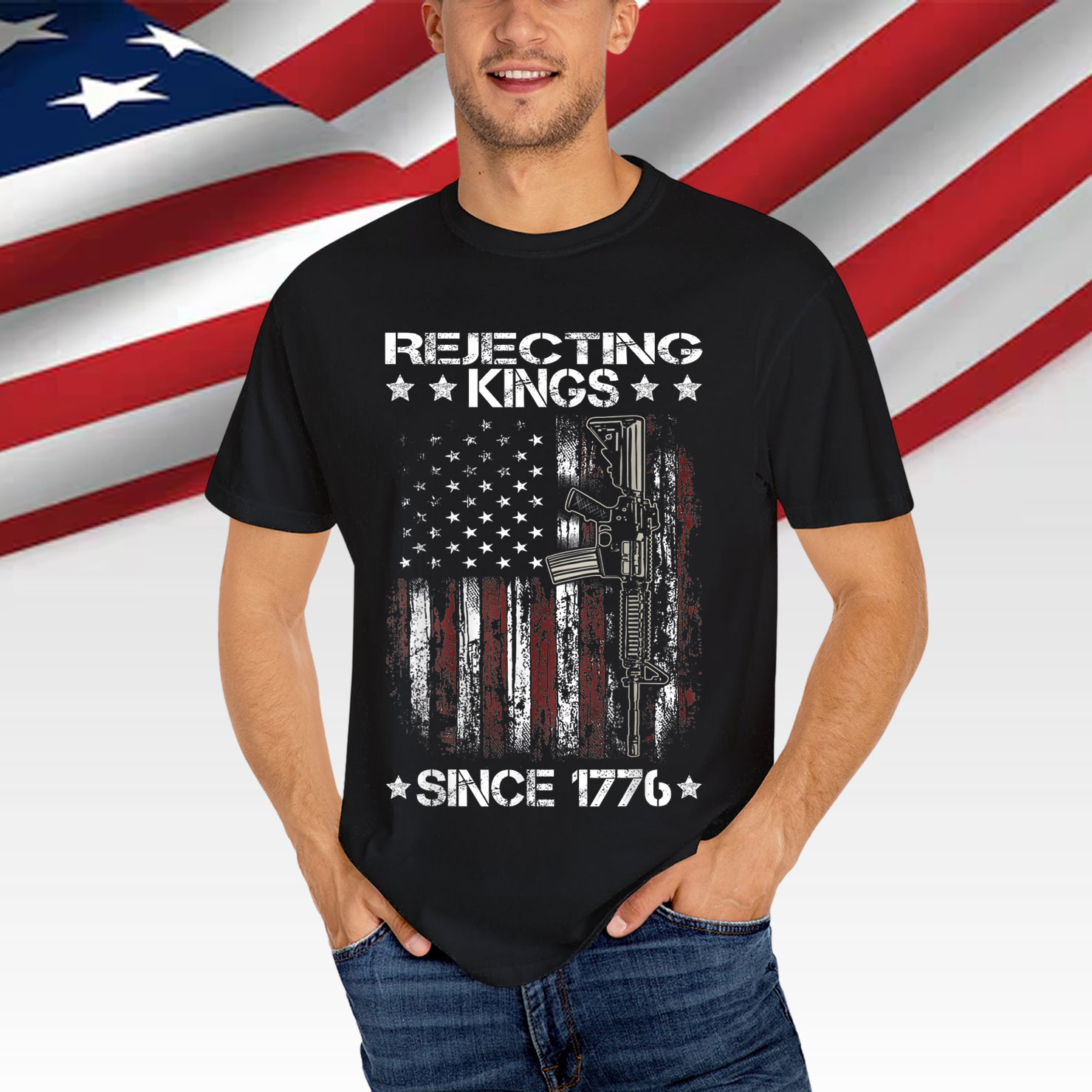Rejecting Kings Since 1776 US Vintage T-Shirt