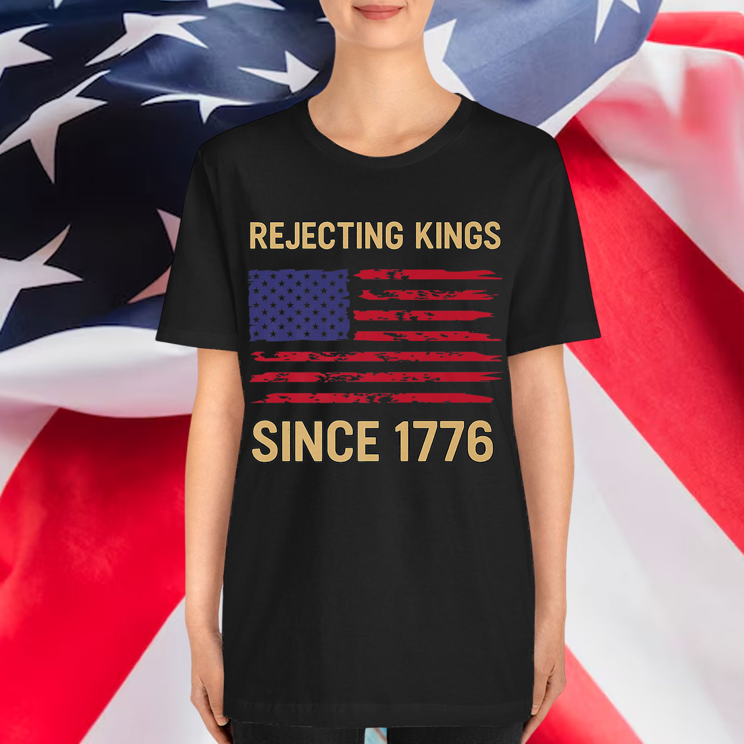 Rejecting Kings Since 1776 USA Vintage T-Shirt
