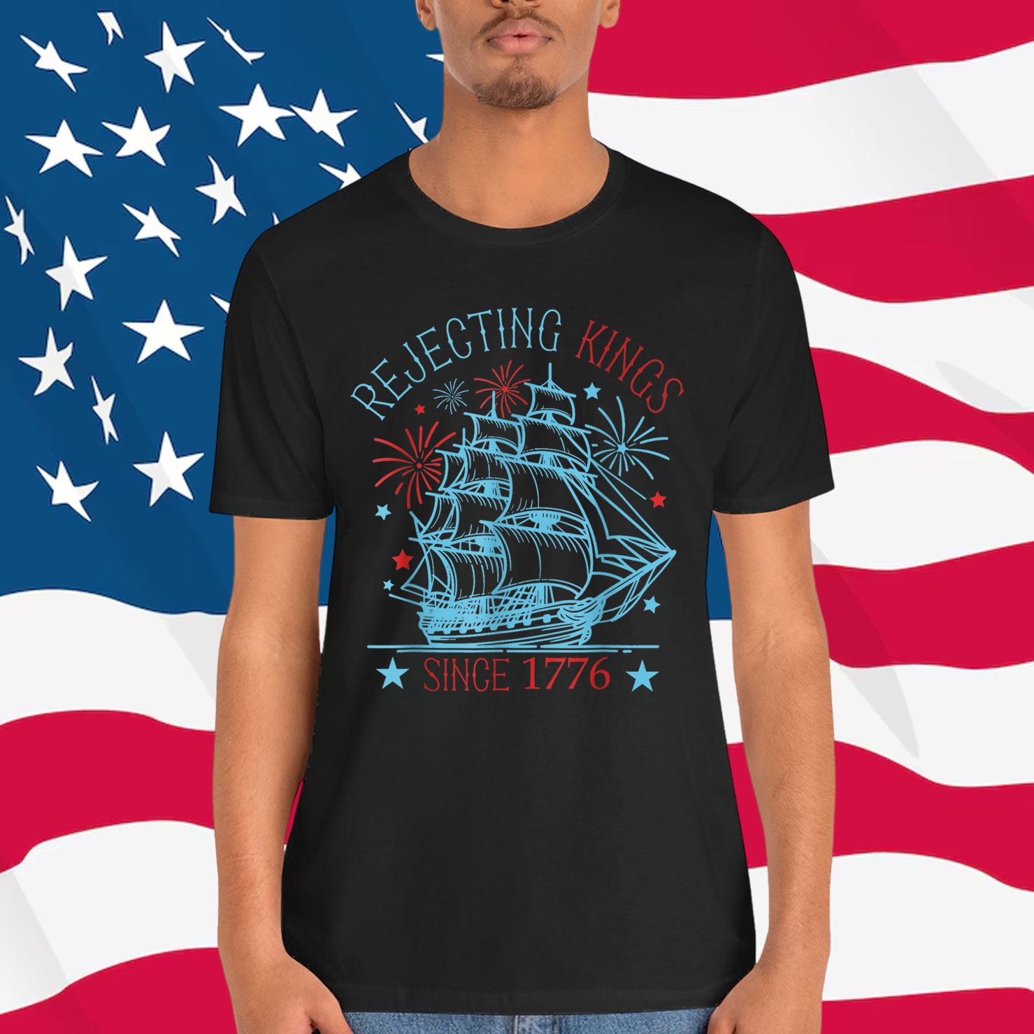 Rejecting Kings Since 1776 Vintage Patriotic T-Shirt