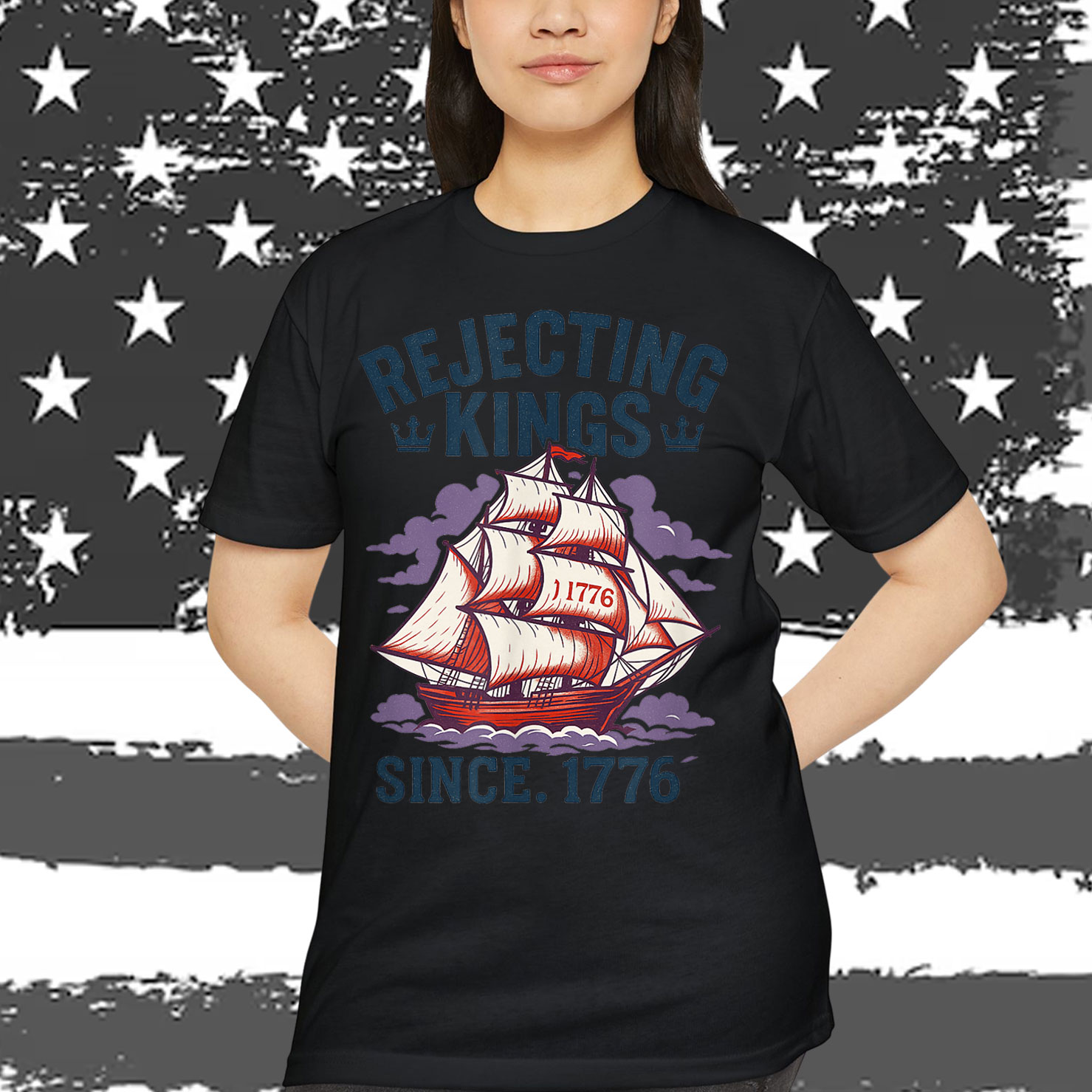 Rejecting Kings Since 1776 Vintage Patriotic T-Shirt