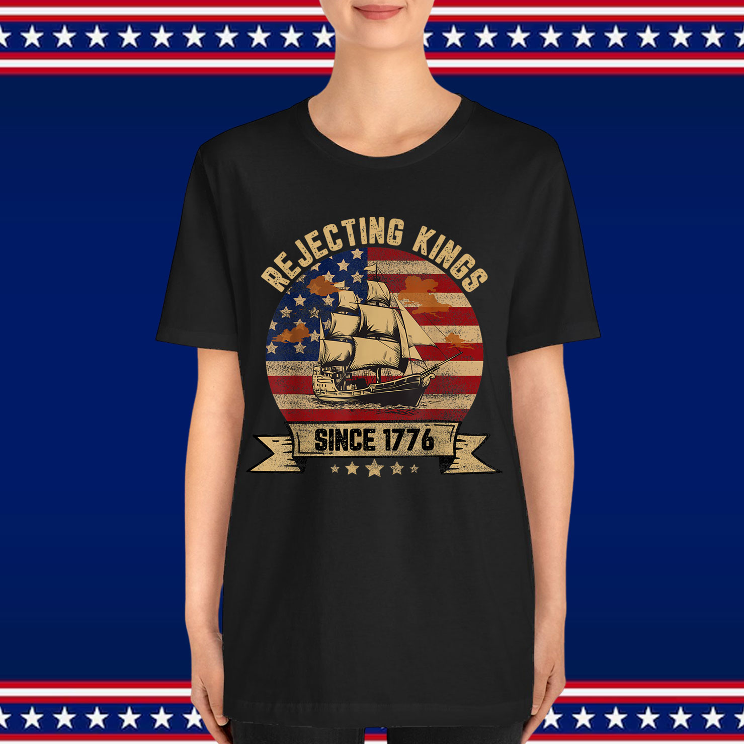 Rejecting Kings Since 1776 Vintage Patriotic T-Shirt