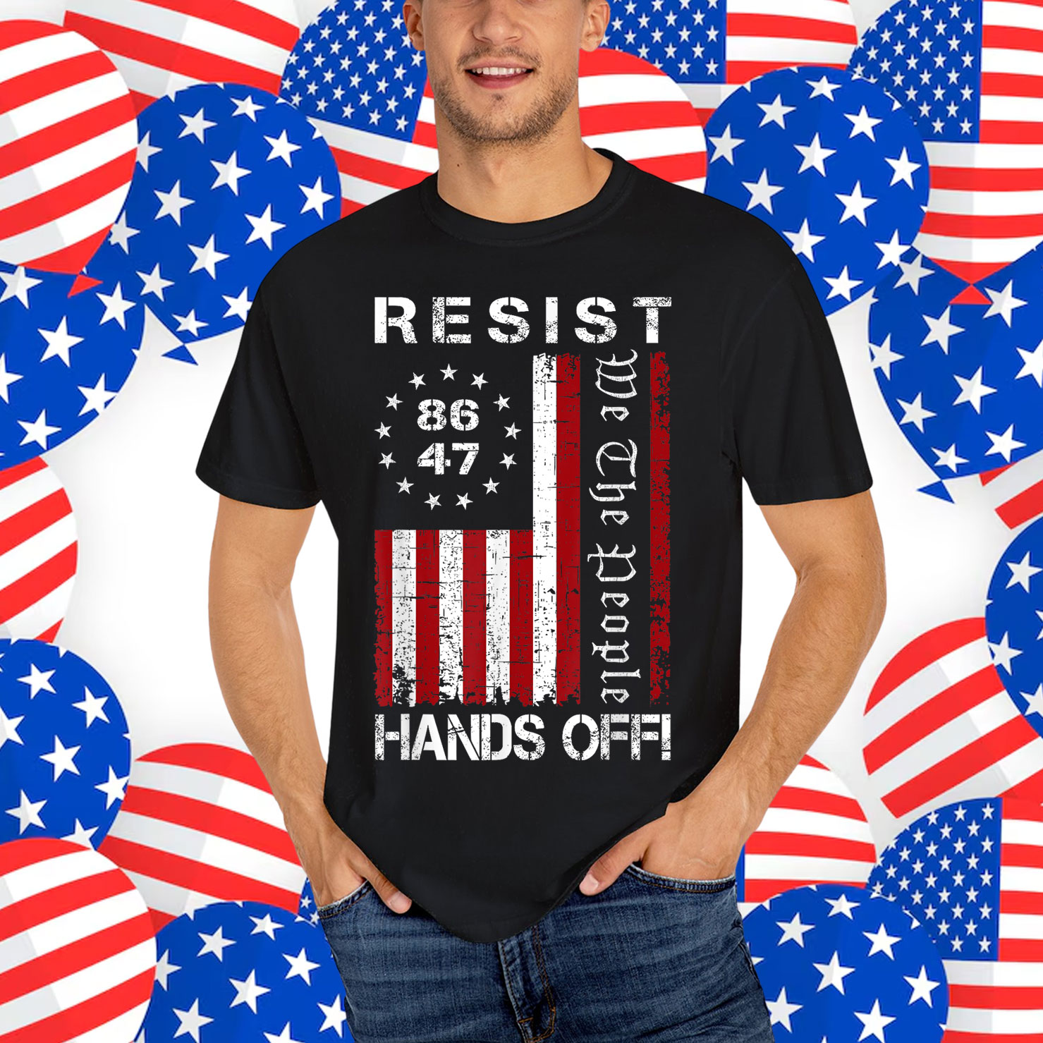 Resist Hands Off Protest 86 47 T-Shirt