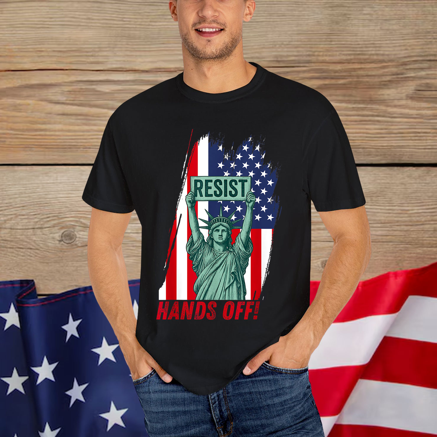 Resist Hands Off Statue Liberty US Equality T-Shirt