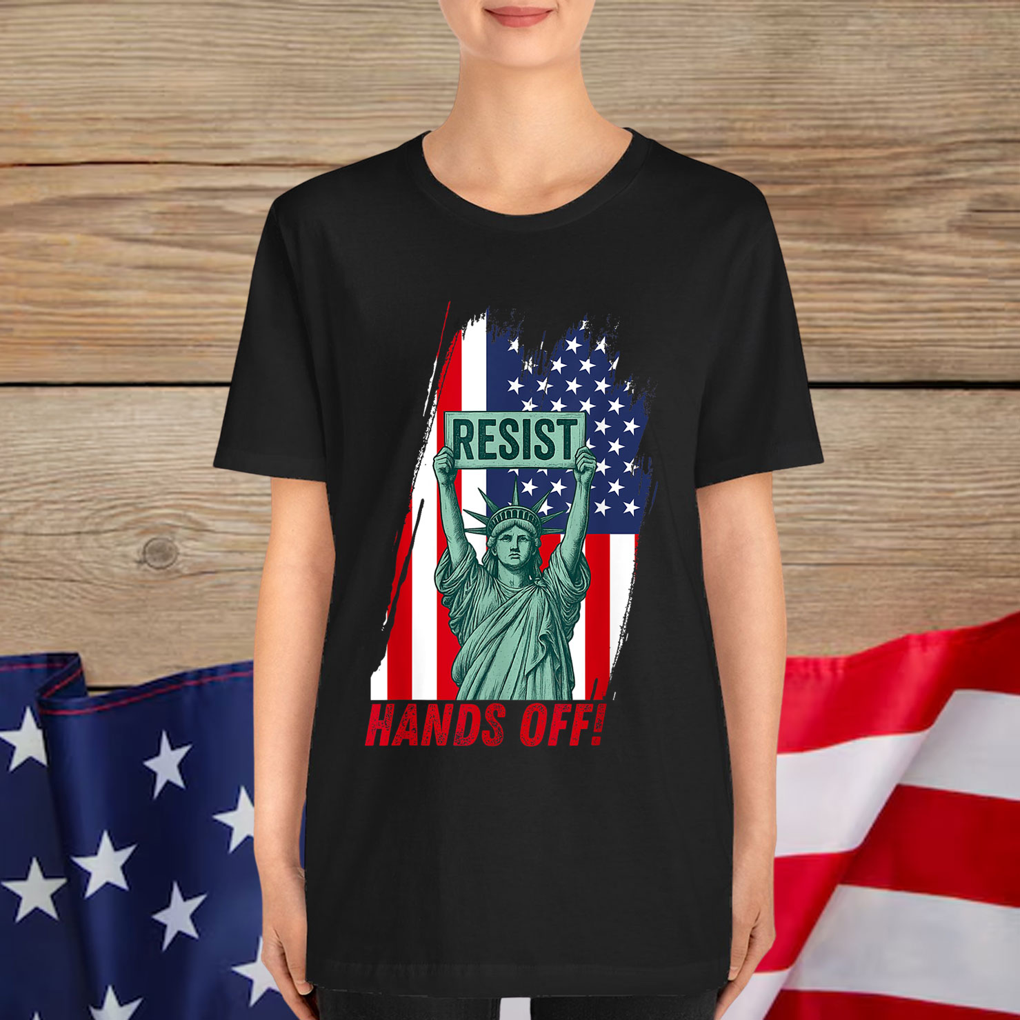 Resist Hands Off Statue Liberty US Equality T-Shirt