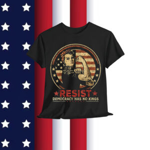 Resist No Kings Retro Feminist Political T-Shirt