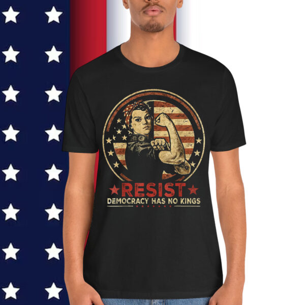 Resist No Kings Retro Feminist Political T-Shirt