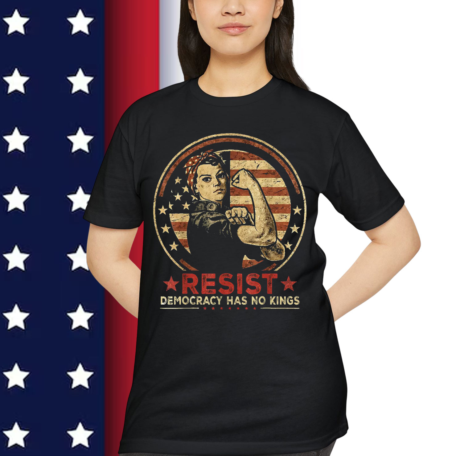 Resist No Kings Retro Feminist Political T-Shirt
