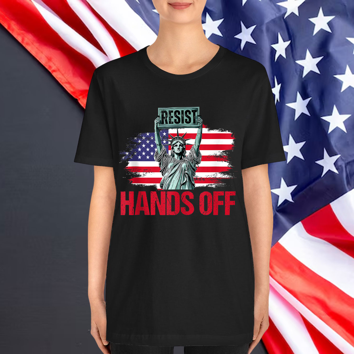 Resist Resistance Statue of Liberty Hands Off T-Shirt