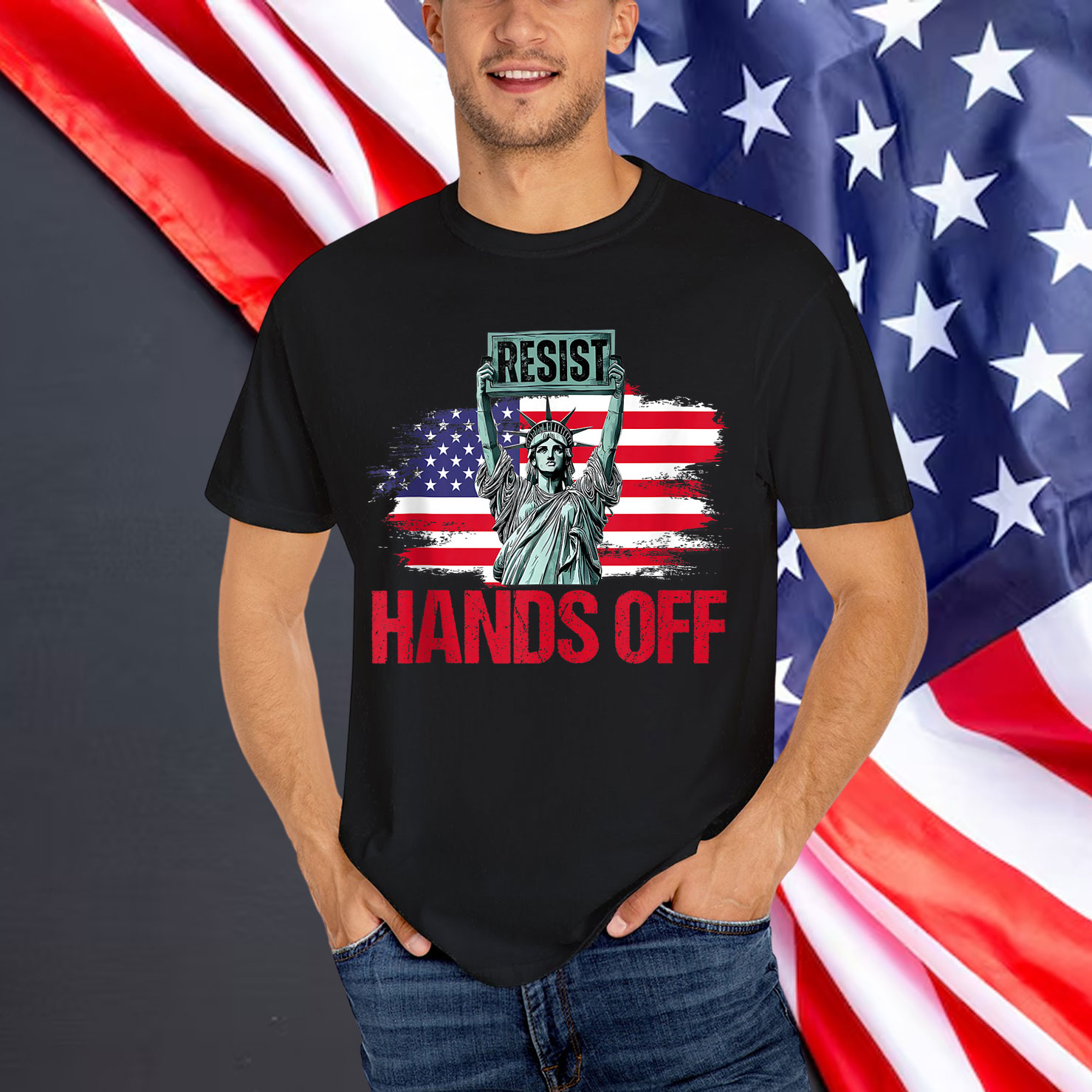 Resist Resistance Statue of Liberty Hands Off T-Shirt
