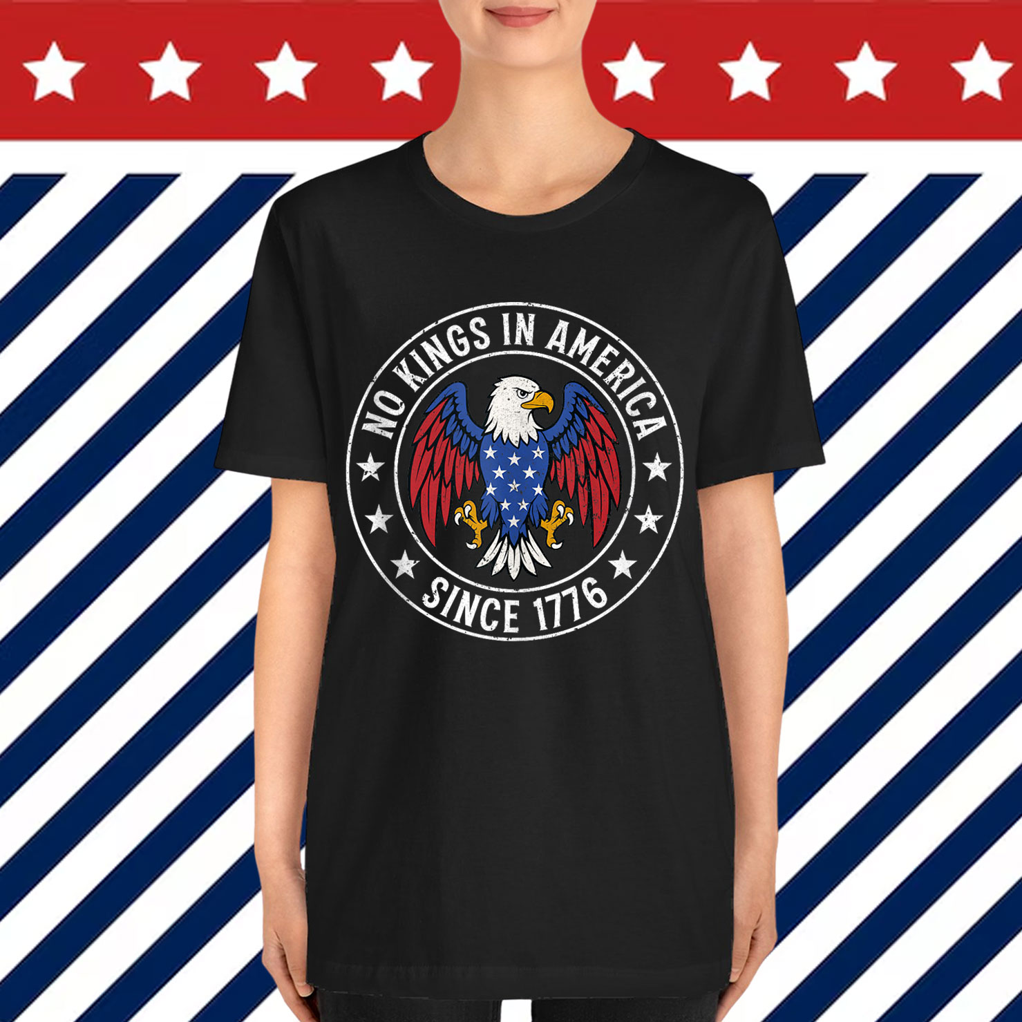Retro Eagle No Kings in America Since 1776 T-Shirt