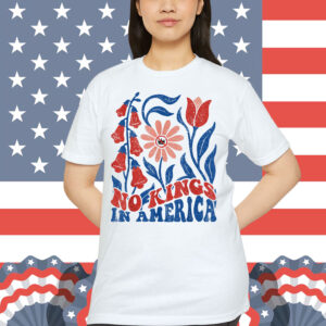 Retro Floral 70s tee Women No King In American T-Shirt