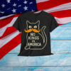 Retro June 14th No Kings In America 1776 USA Flag Black Cat T-Shirt