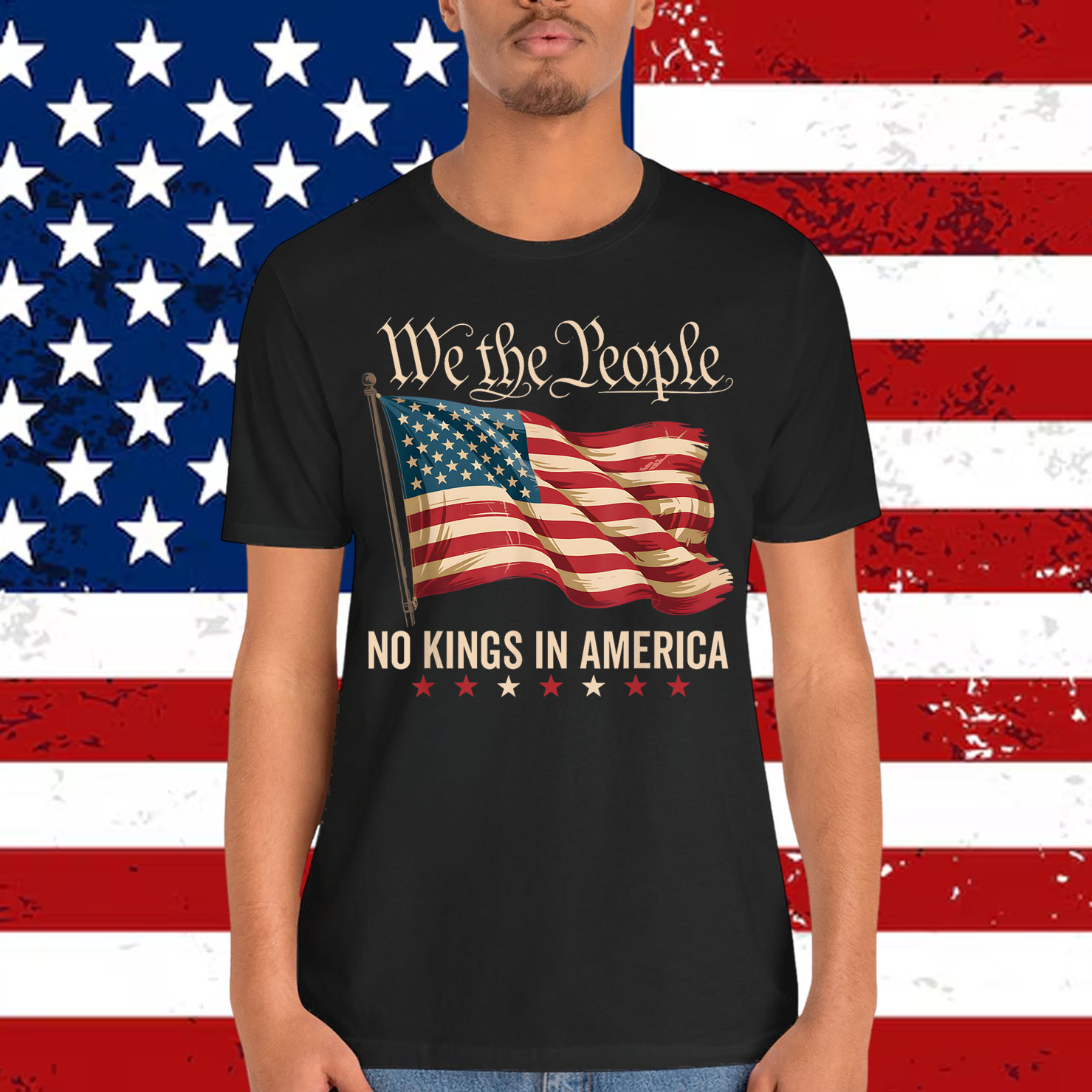 Retro June 14th No Kings In America 1776 USA T-Shirt