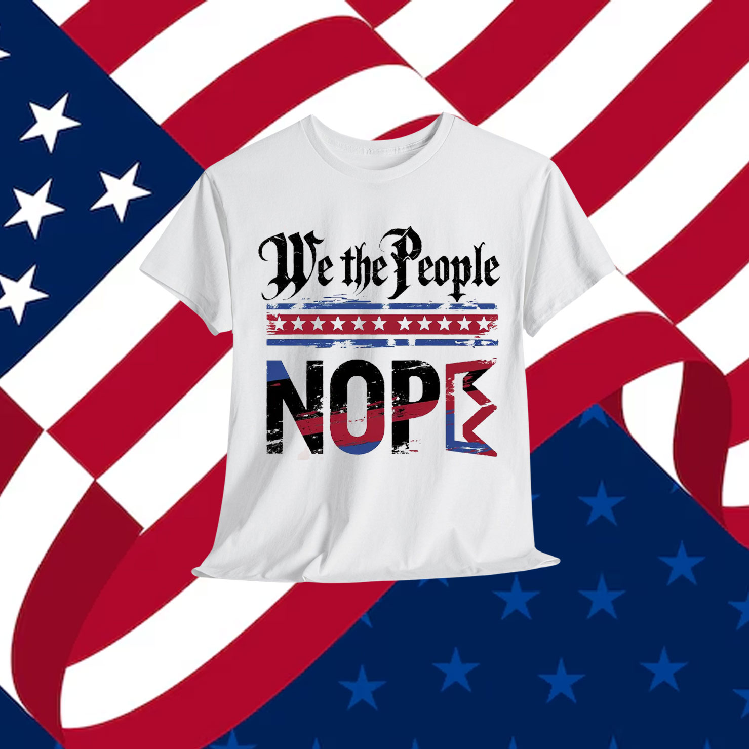 Retro No Kings Nope Protest Horizontal T-Shirt
