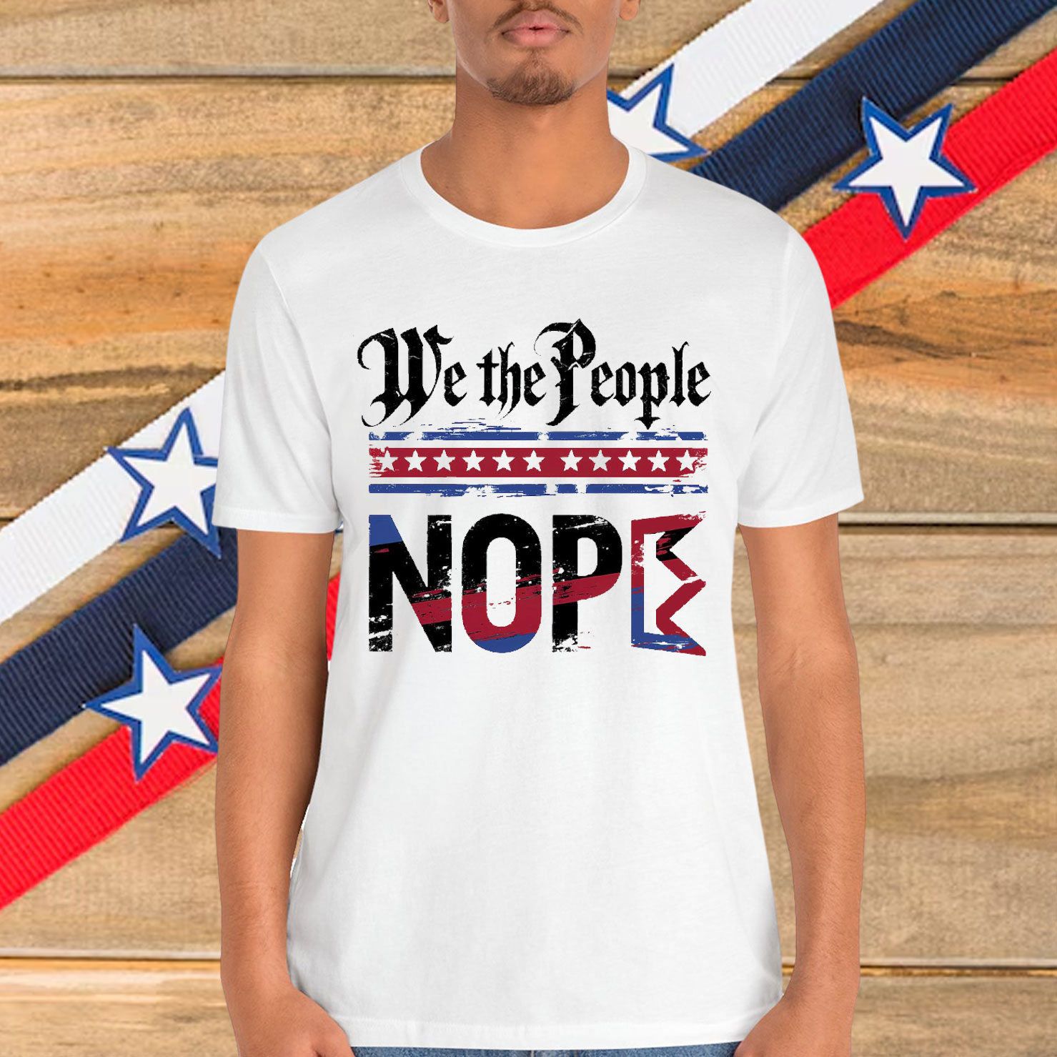 Retro No Kings Nope Protest Sign Horizontal T-Shirt