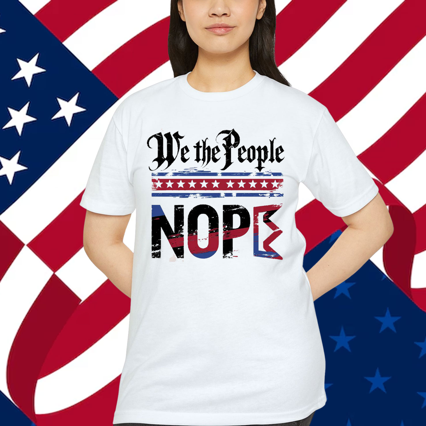 Retro No Kings Nope Protest Horizontal T-Shirt