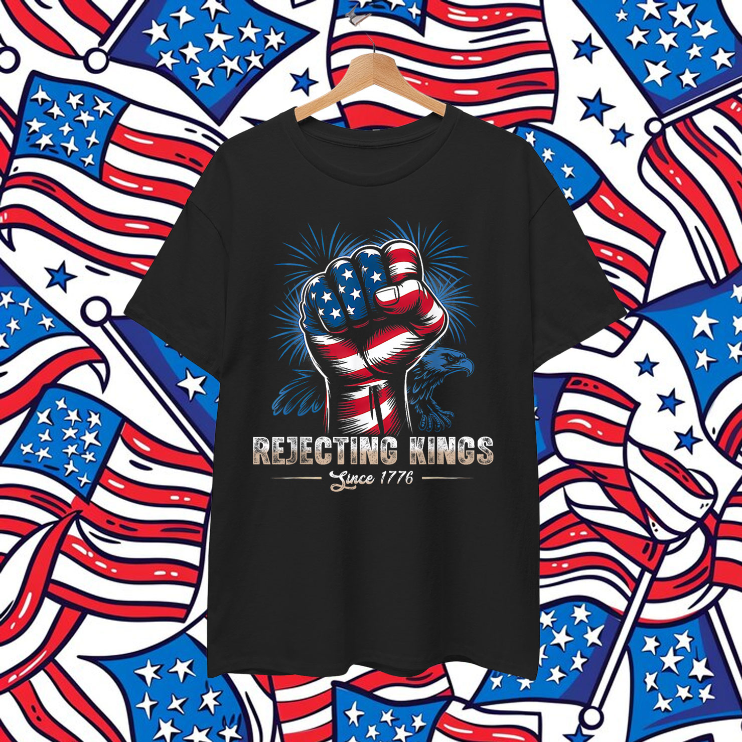 Retro No Kings Vintage Patriotic Freedom Liberty Usa Liberty T-Shirt