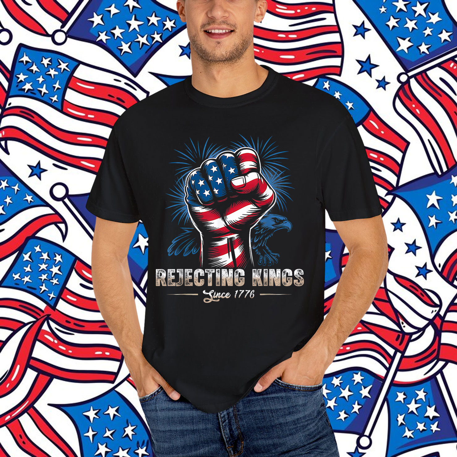 Retro No Kings Vintage Patriotic Freedom Liberty Usa Liberty T-Shirt