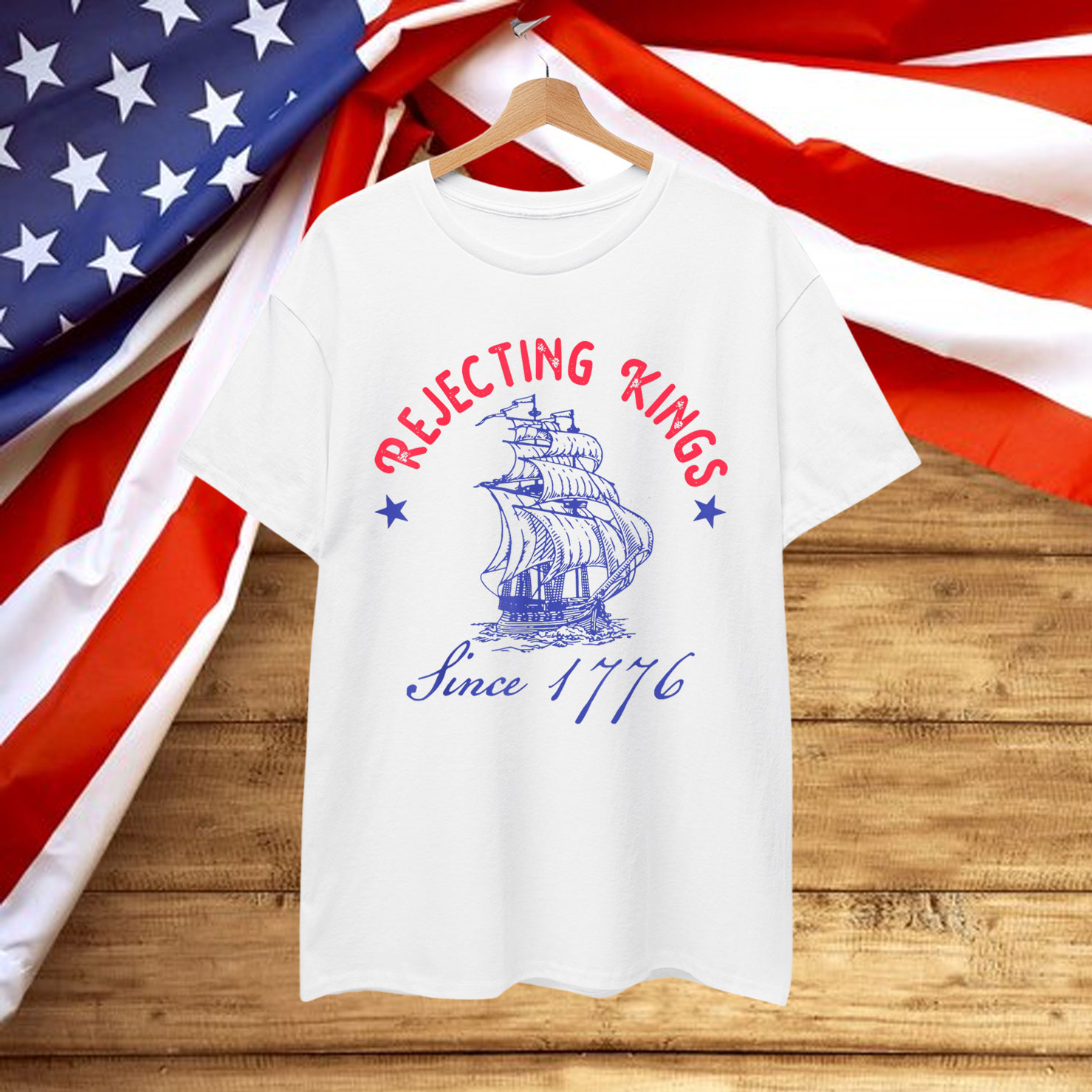 Retro Rejecting Kings Since 1776 Mens T-Shirt